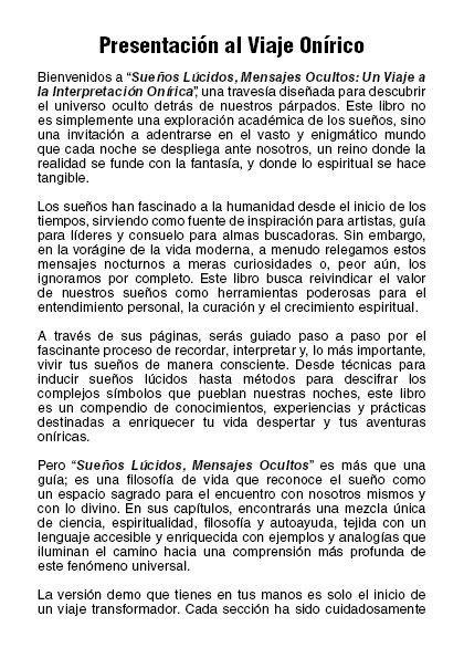Sueños Lúcidos, Mensajes Ocultos: Un Viaje a la Interpretación Onírica (PDF).