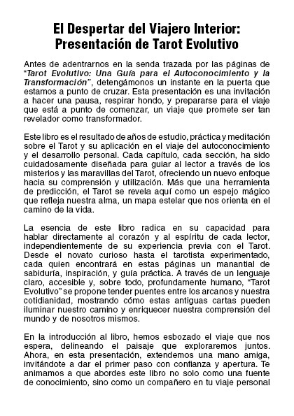 Tarot Evolutivo: Una Guía para el Autoconocimiento y la Transformación (PDF).