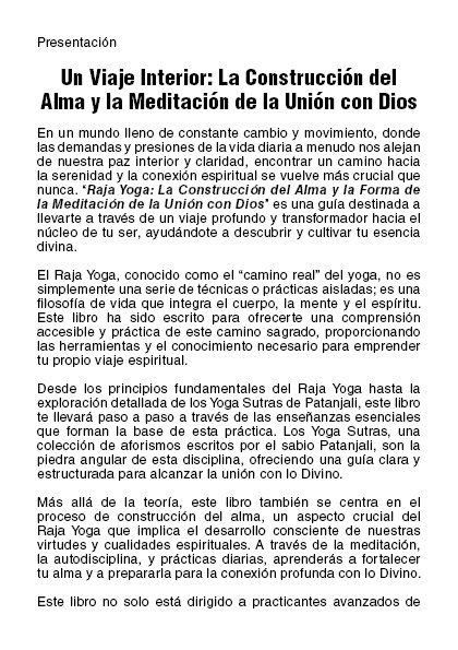 Raja Yoga: La Construcción del Alma y la Meditación de la Unión con Dios (PDF)